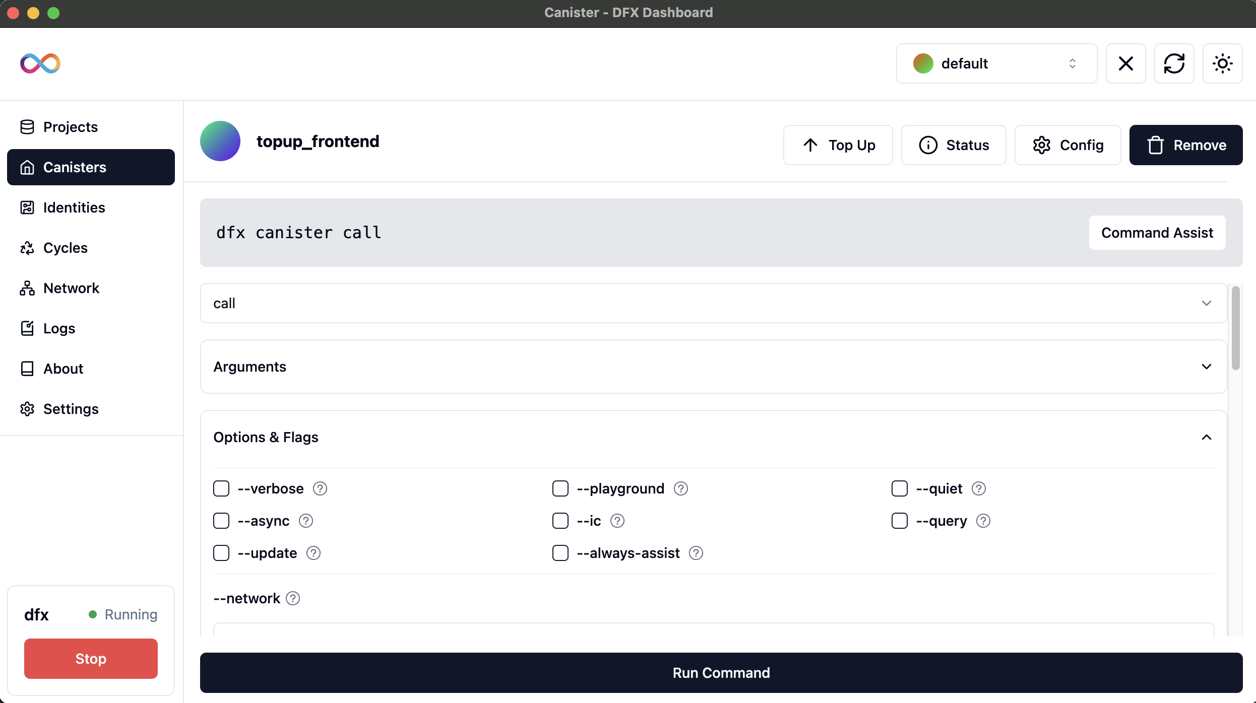 DFX Dashboard Interface