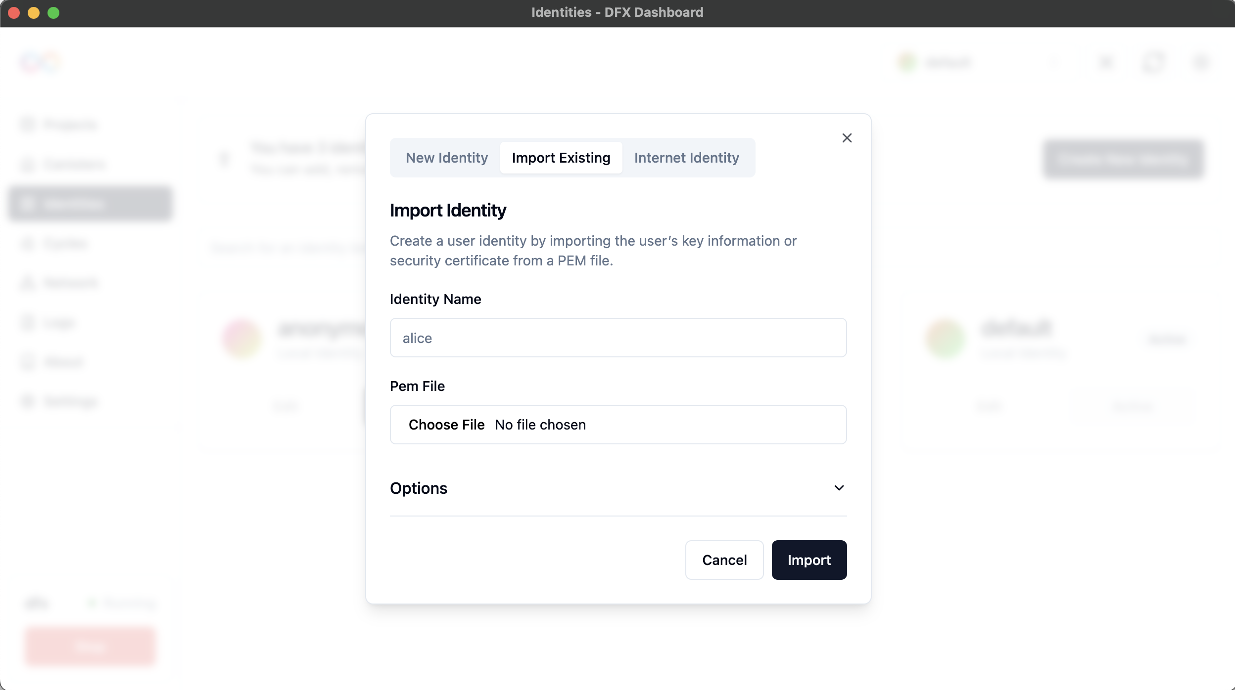 Import Existing Identity