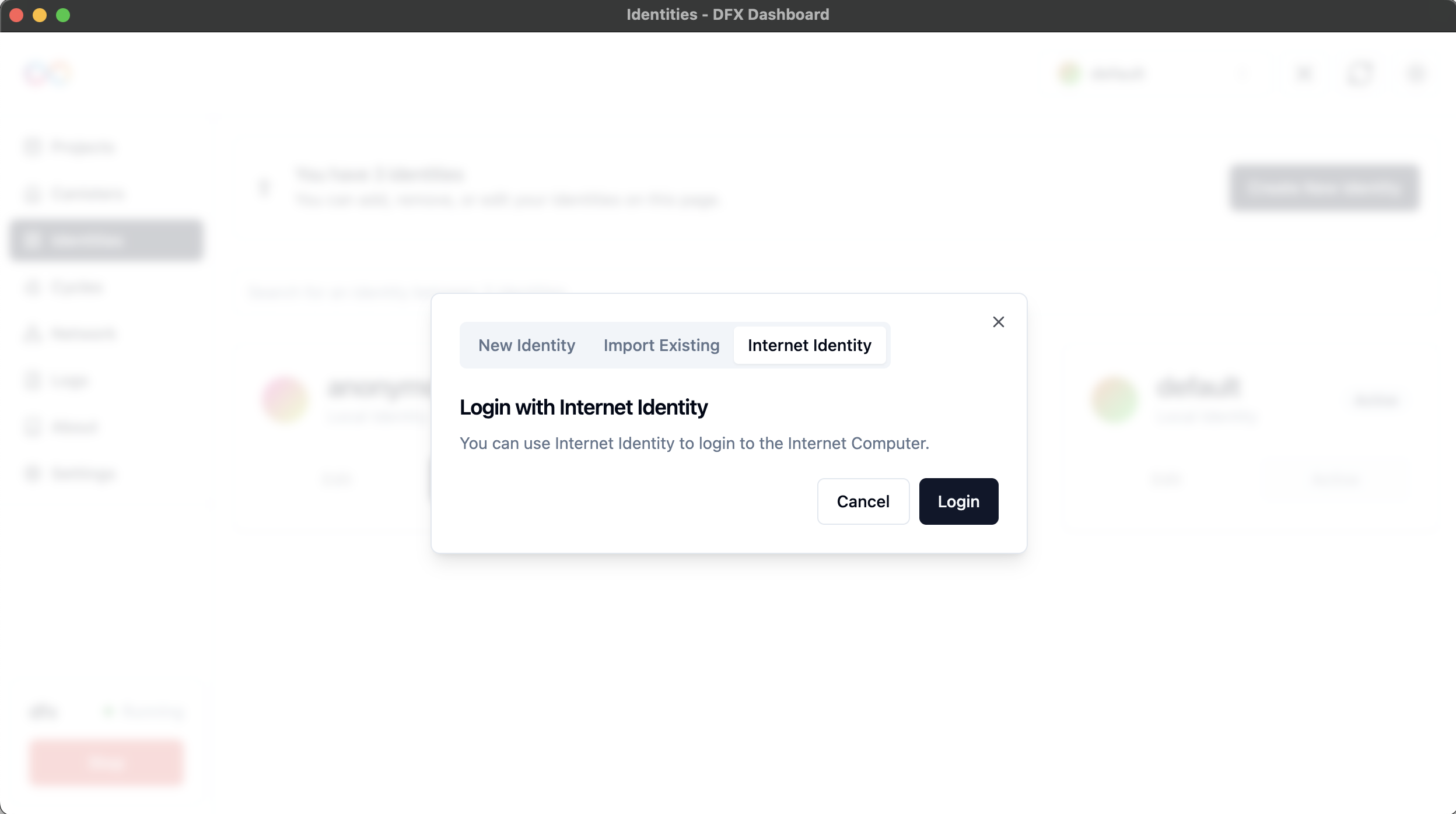 Internet Identity Login